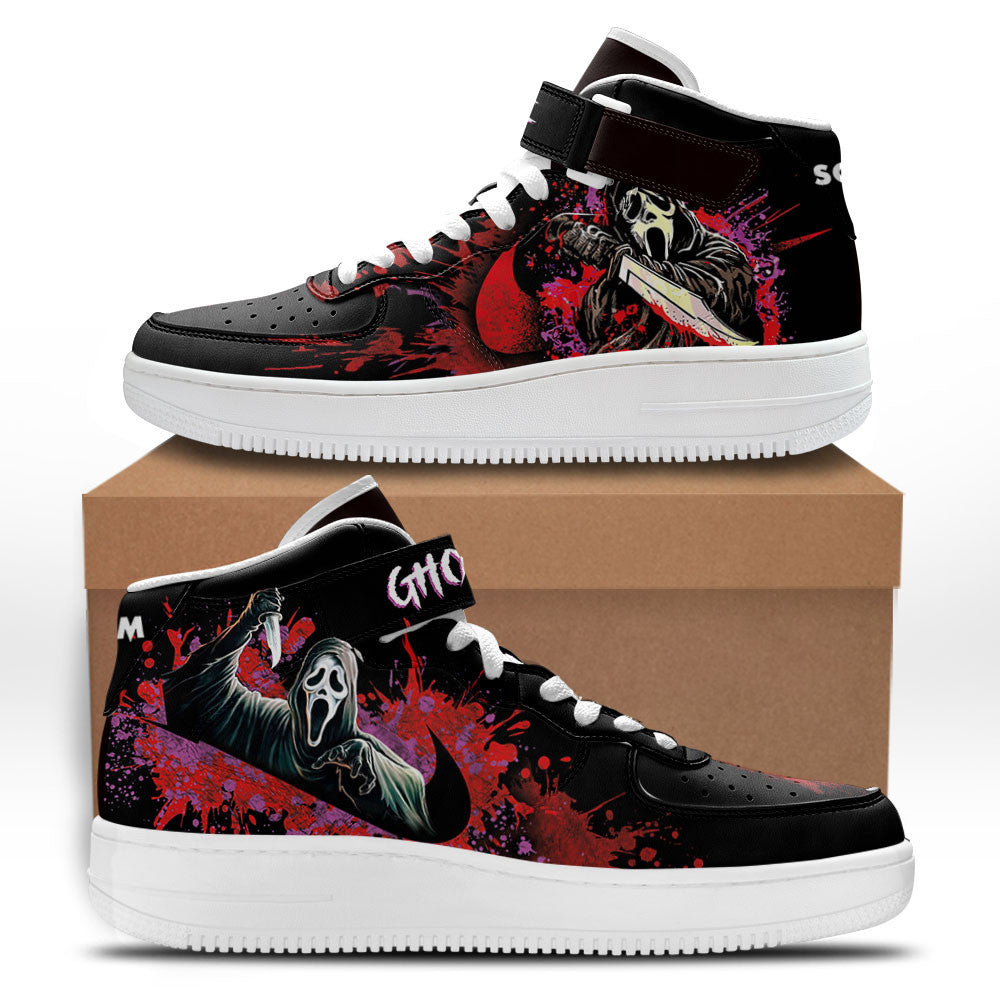 Scream Ghostface Mid Sneakers Custom For Horror Fans