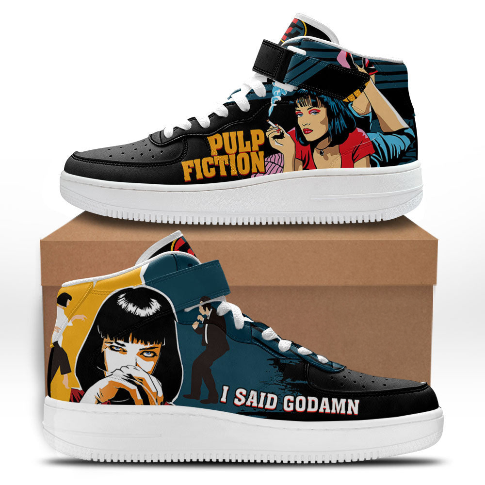 Pulp Fiction Mia Wallace Mid Shoes Custom Sneakers