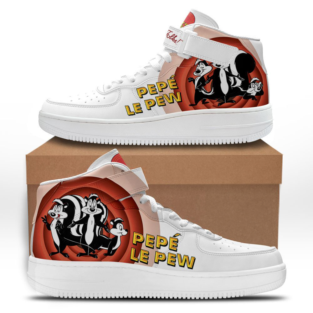Pepe Le Pew Mid Shoes Custom Looney Tunes Sneakers