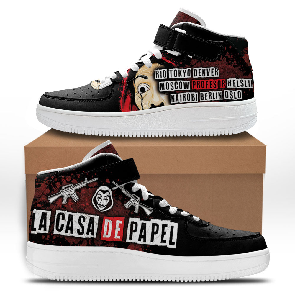 Money Heist Mid Shoes Custom Sneakers Fans