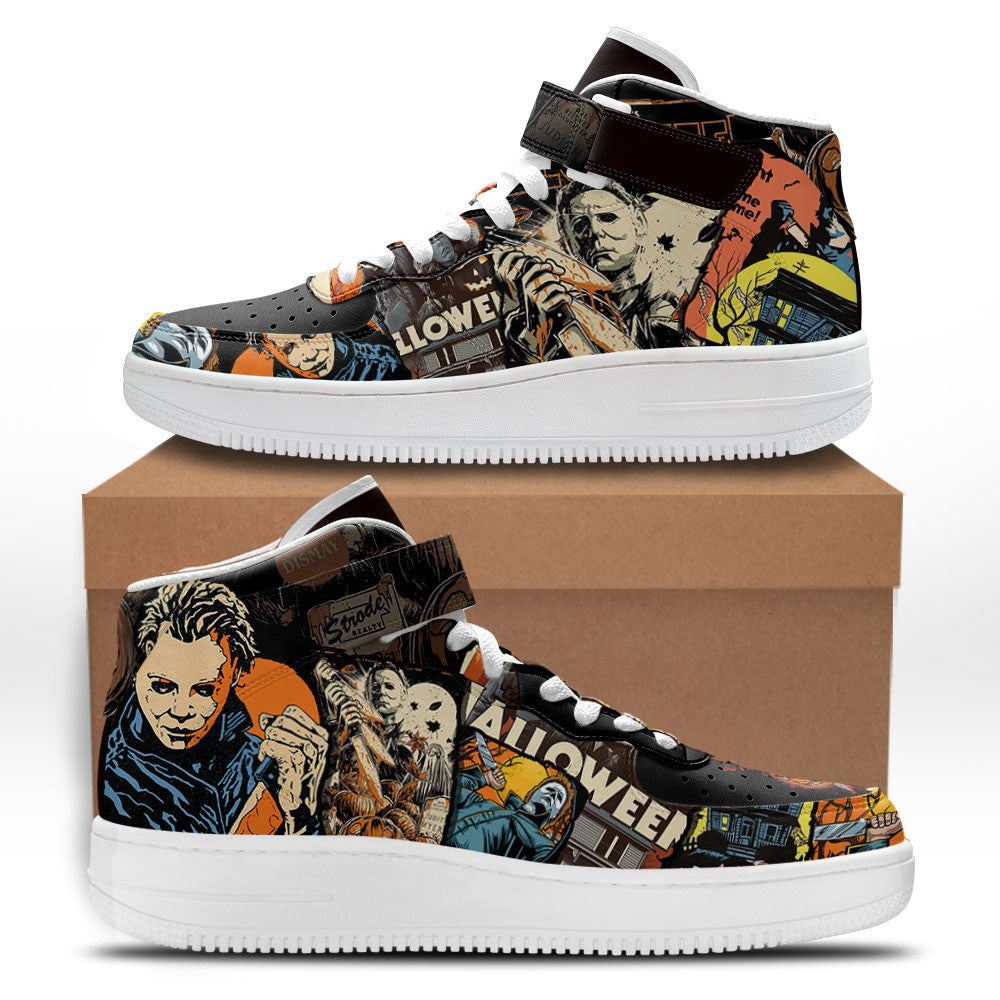 Michael Myers Shoes Custom Mid Sneakers Horror Fans