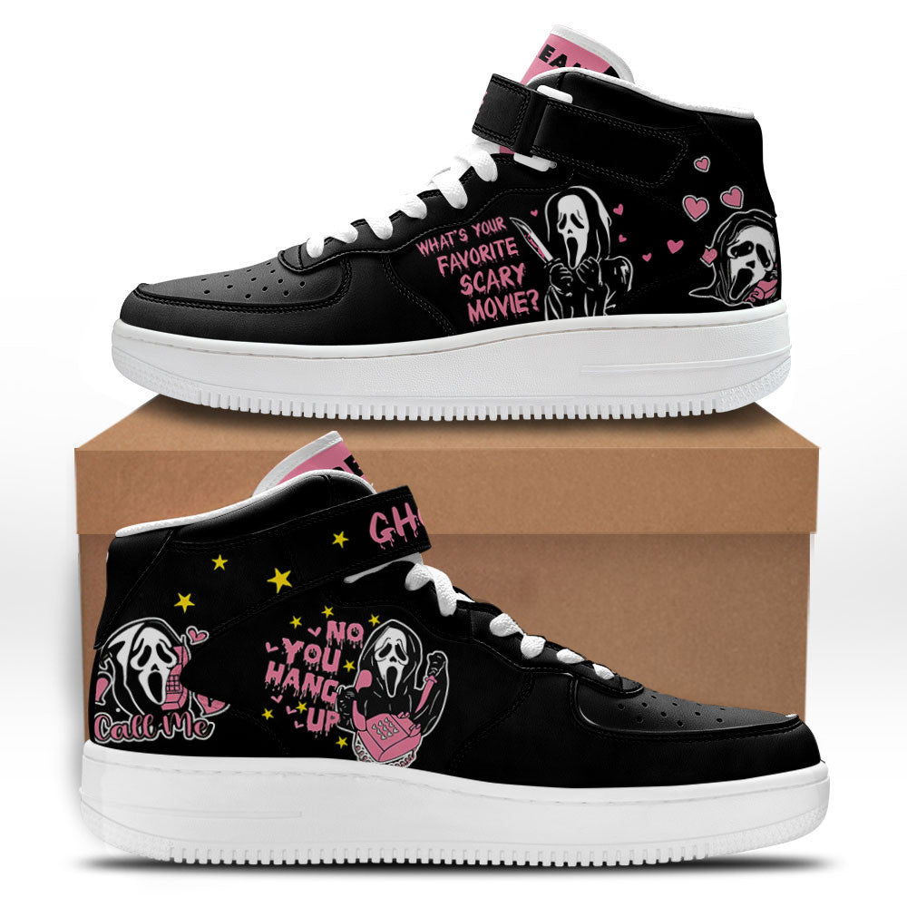 Ghostface Shoes Custom Mid Sneakers Horror Fans Perfect Gift For Fan