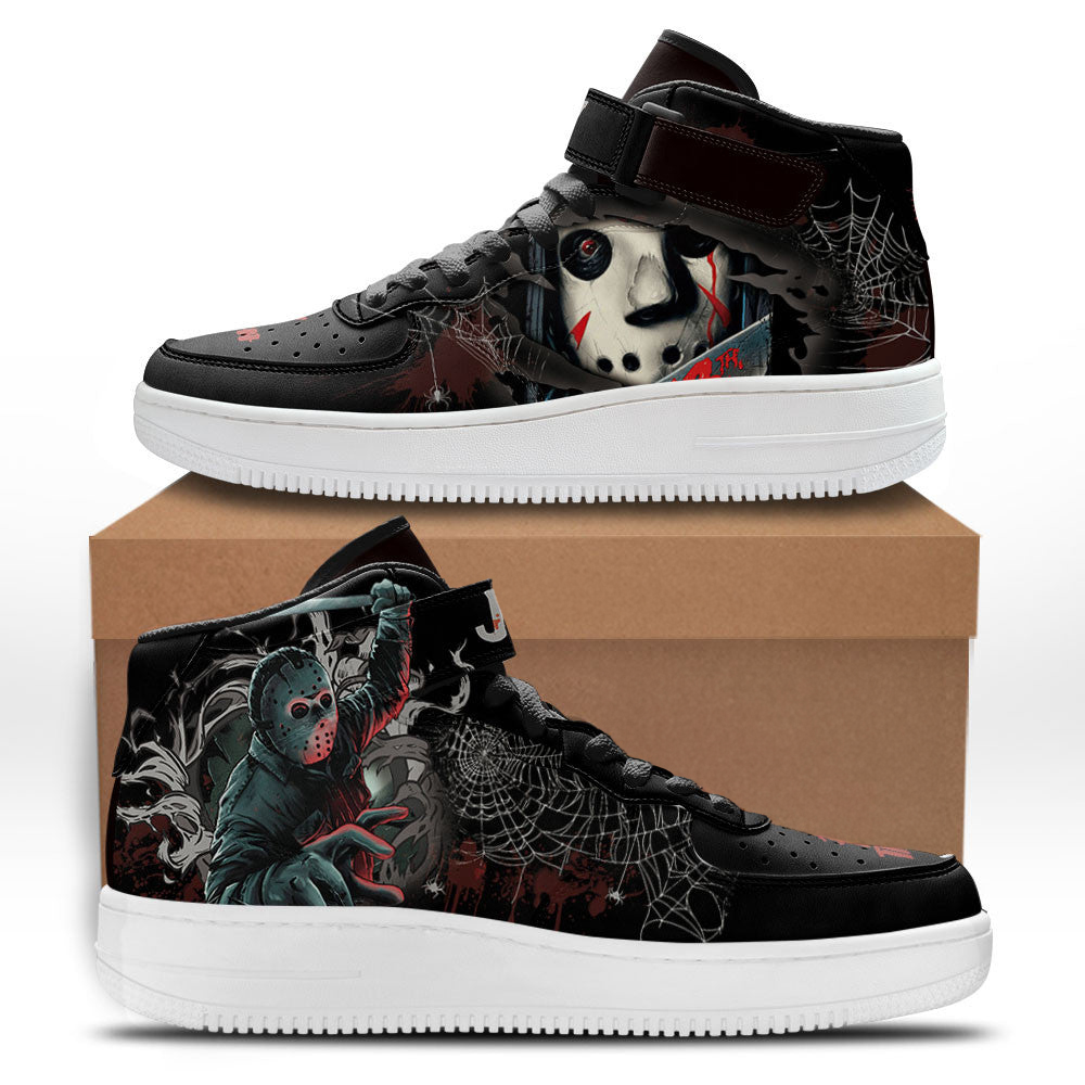 Jason Voorhees Shoes Mid Custom Sneakers For Horror Fans