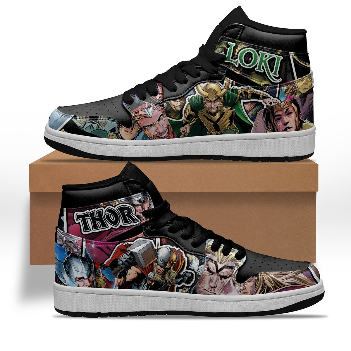 Thor and Loki Sneakers Custom Superheroes Shoes