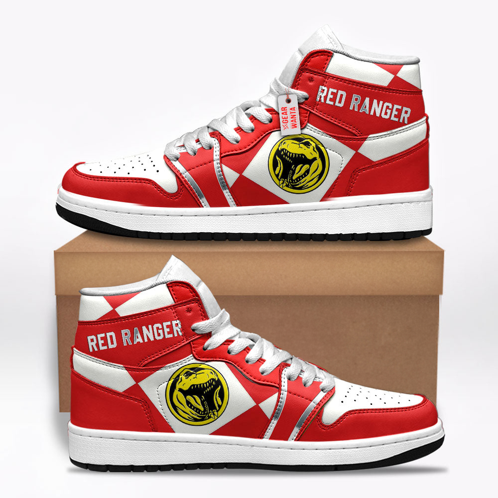 Red Ranger Mighty Morphin Power Rangers Shoes Custom Sneakers