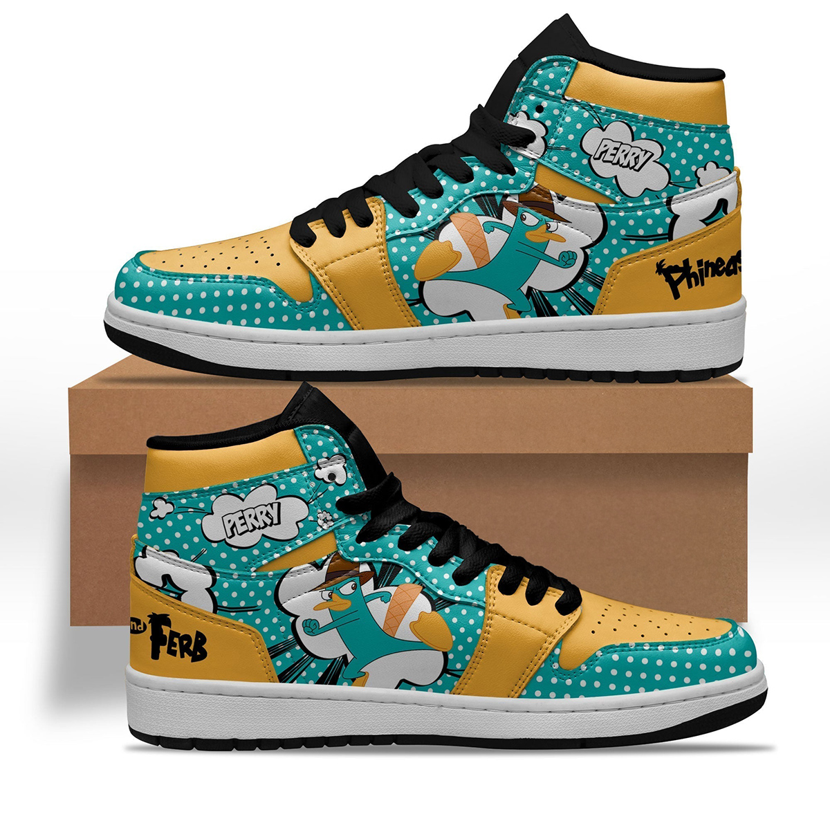 Perry Sneakers Custom Phineas and Ferb Shoes