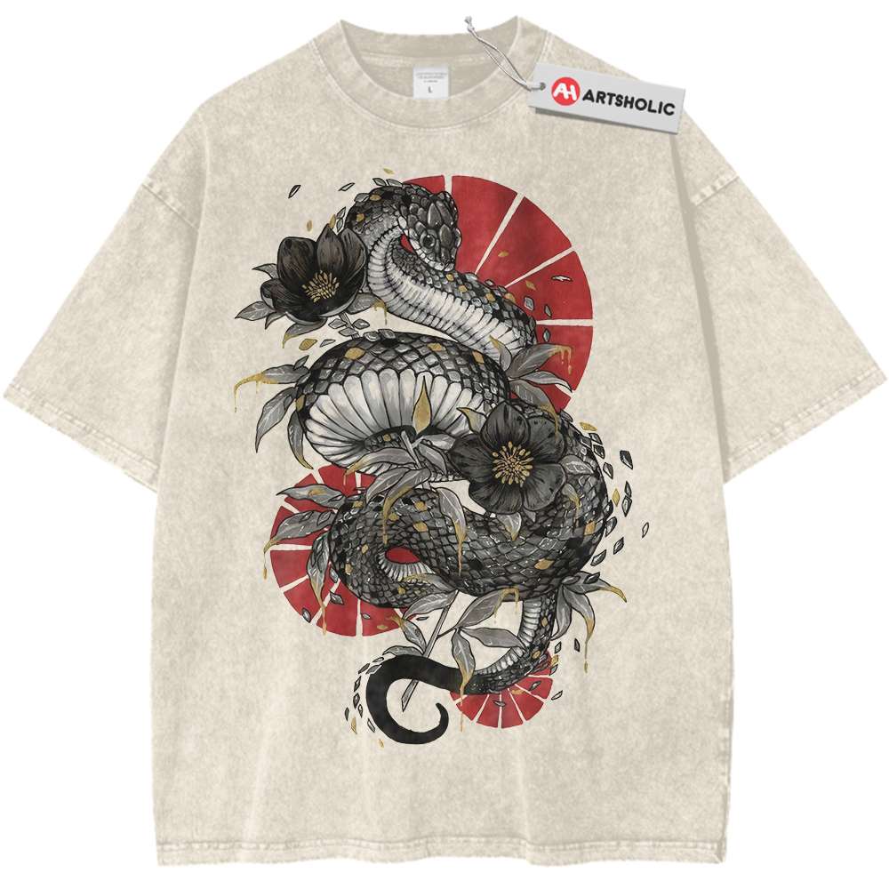 Snake Red Sun Shirt, Serpent Shirt, Animal Lover T-Shirt, Vintage T-Shirt