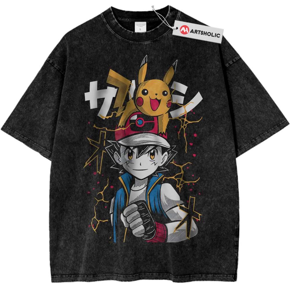 Pikachu vs Ash Ketchum Shirt, Pokemon Shirt, PKM Shirt, Anime Shirt, Vintage T-Shirt