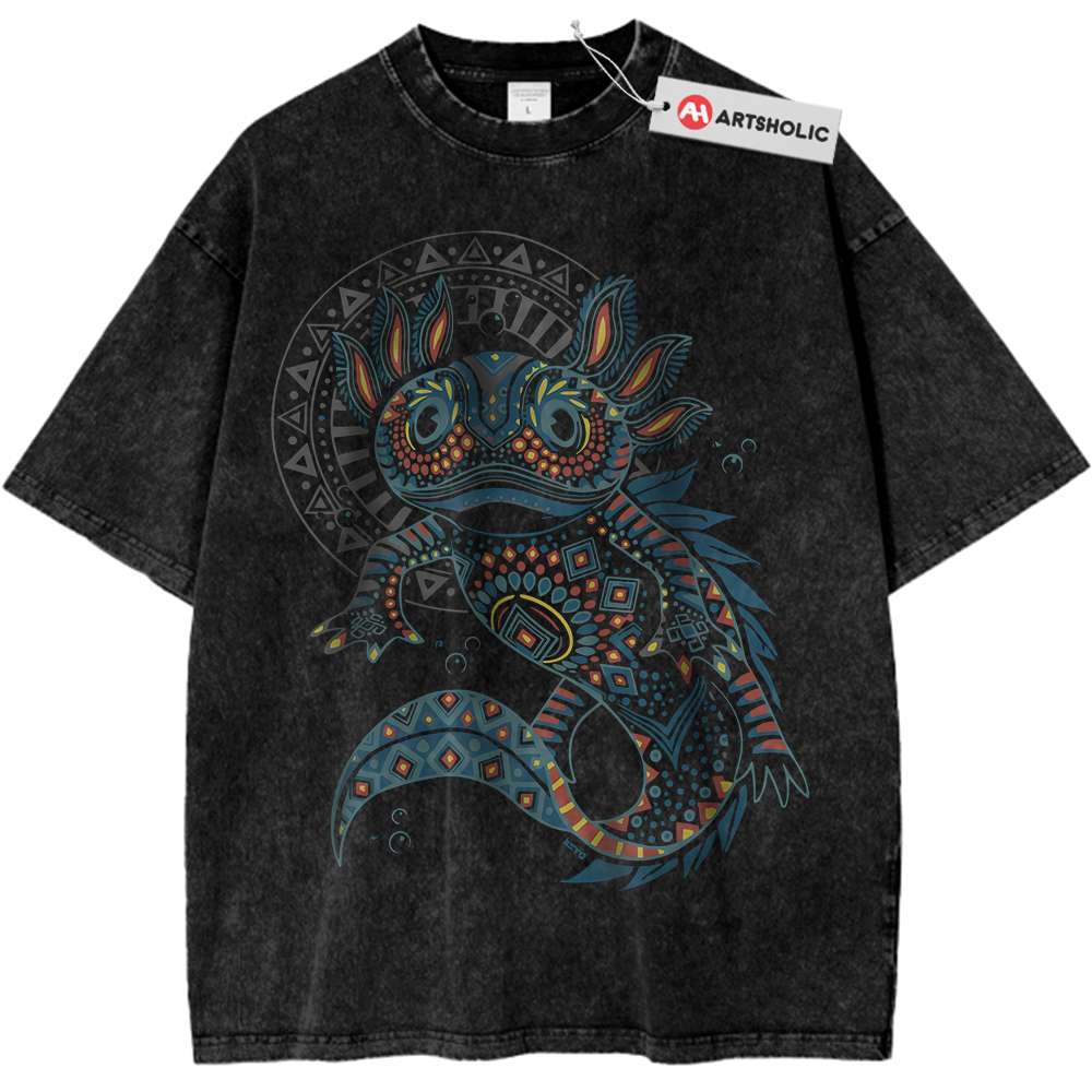 Tribal Axolotl Shirt, Animal Shirt, Vintage T-Shirt