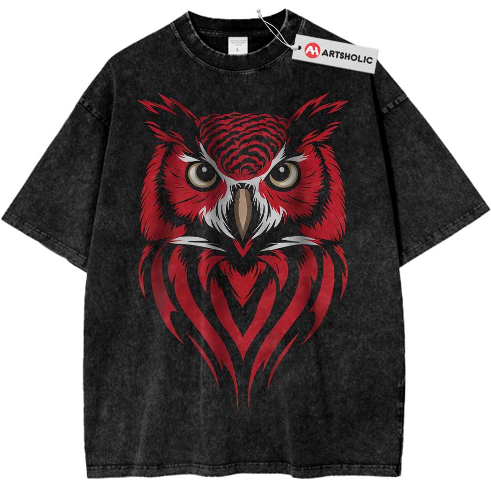 Red Owl Shirt, Animal Shirt, Vintage Tee