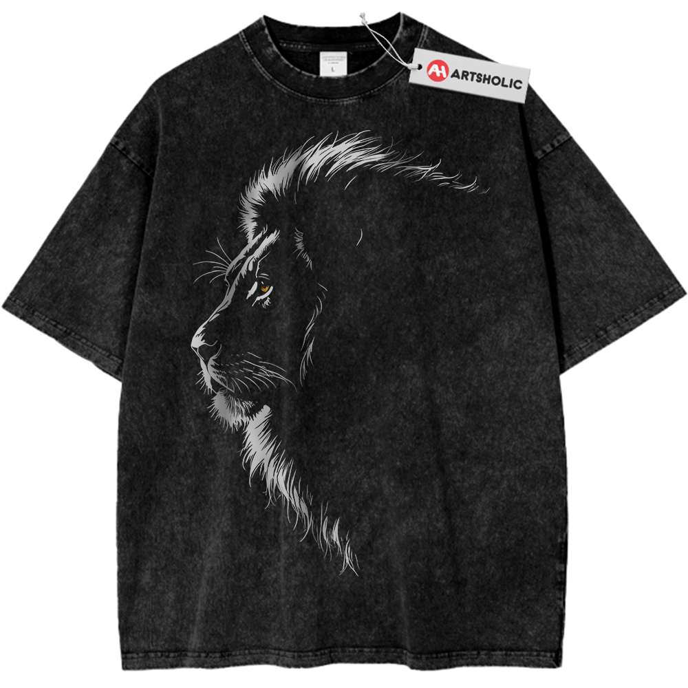 Majestic Lion Shirt, Wildlife Silhouette Shirt, Vintage Tee