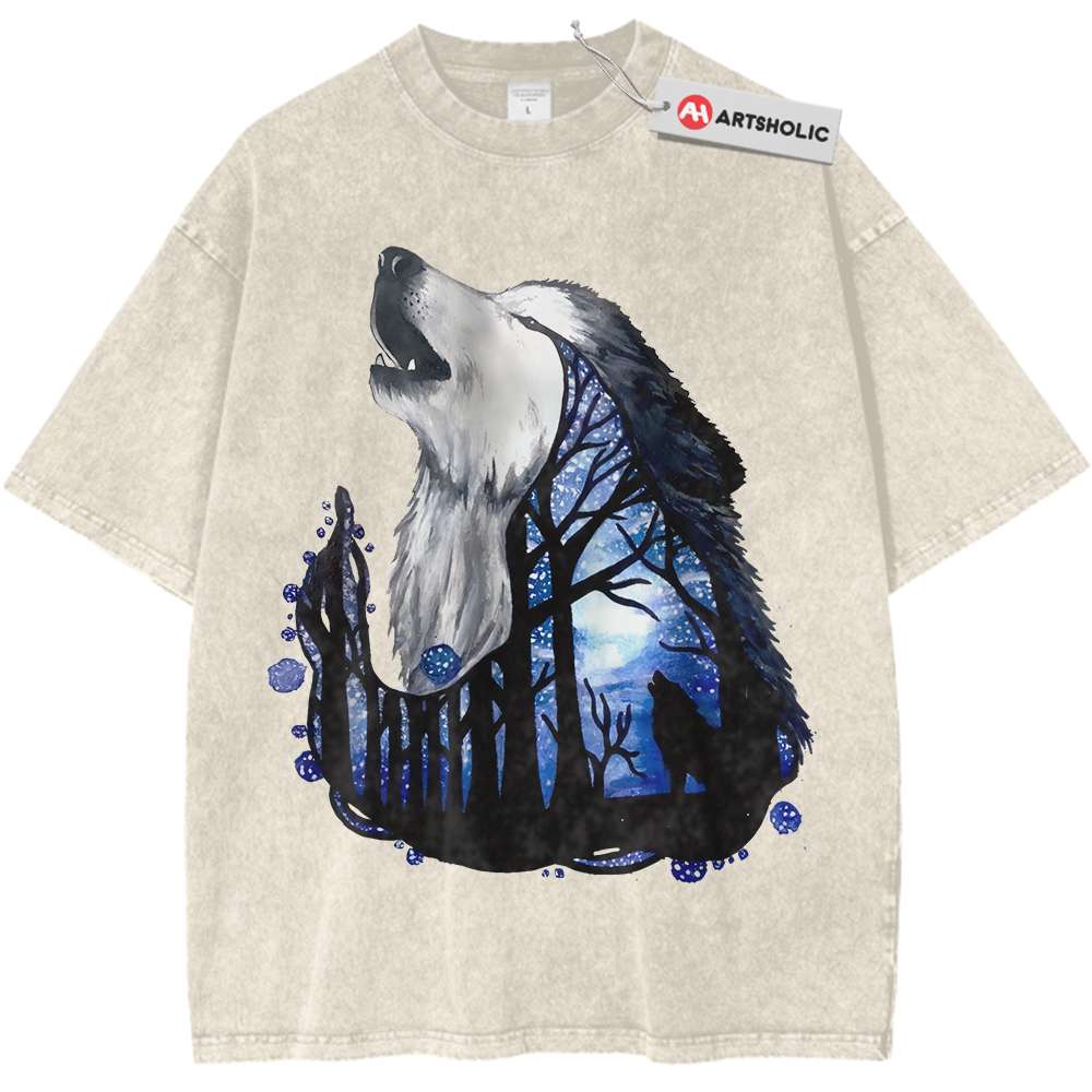 Howling Wolf Shirt, Wildlife Animal Shirt, Vintage T-Shirt