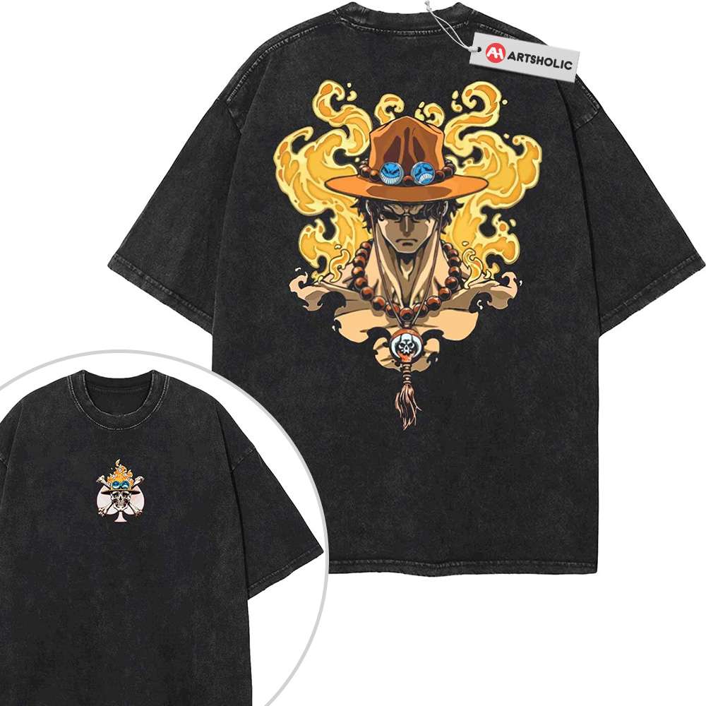 Portgas D Ace Shirt, One Piece Shirt, Anime Shirt, Vintage T-Shirt 2-Sided