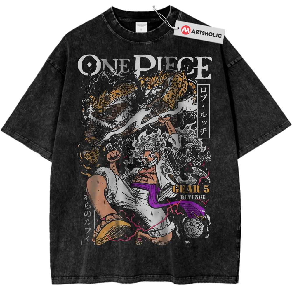 Rob Lucci vs Luffy Gear 5 Shirt, One Piece Shirt, Anime Shirt, Vintage T-Shirt