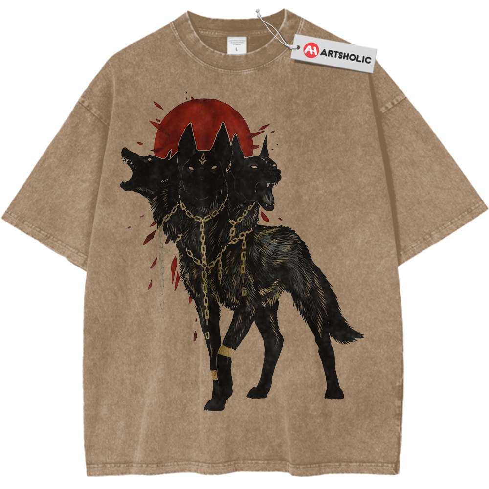 Cerberus Mythical Three-Headed Wolf Shirt, Greek Mythology Shirt, Vintage T-Shirt