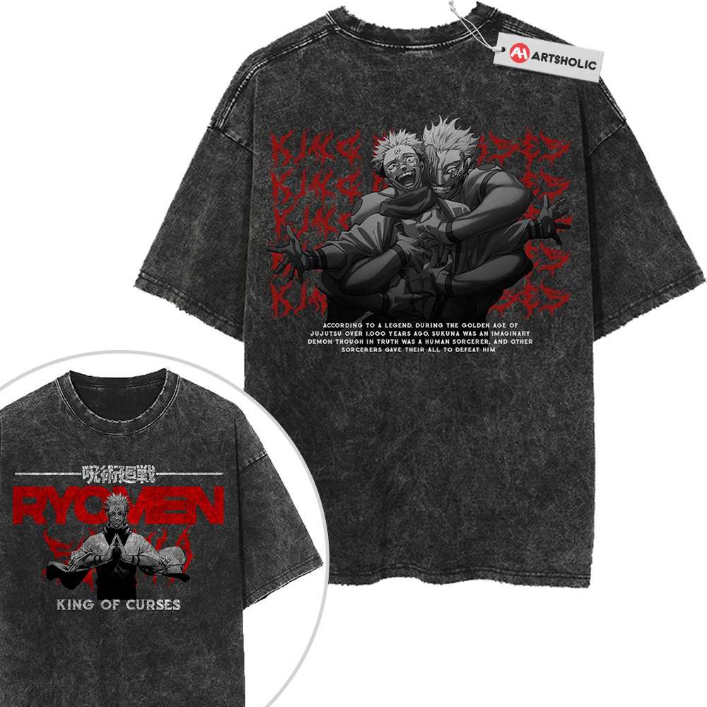 Ryomen Sukuna Shirt, Jujutsu Kaisen Shirt, Anime Shirt, Vintage T-Shirt 2-Sided