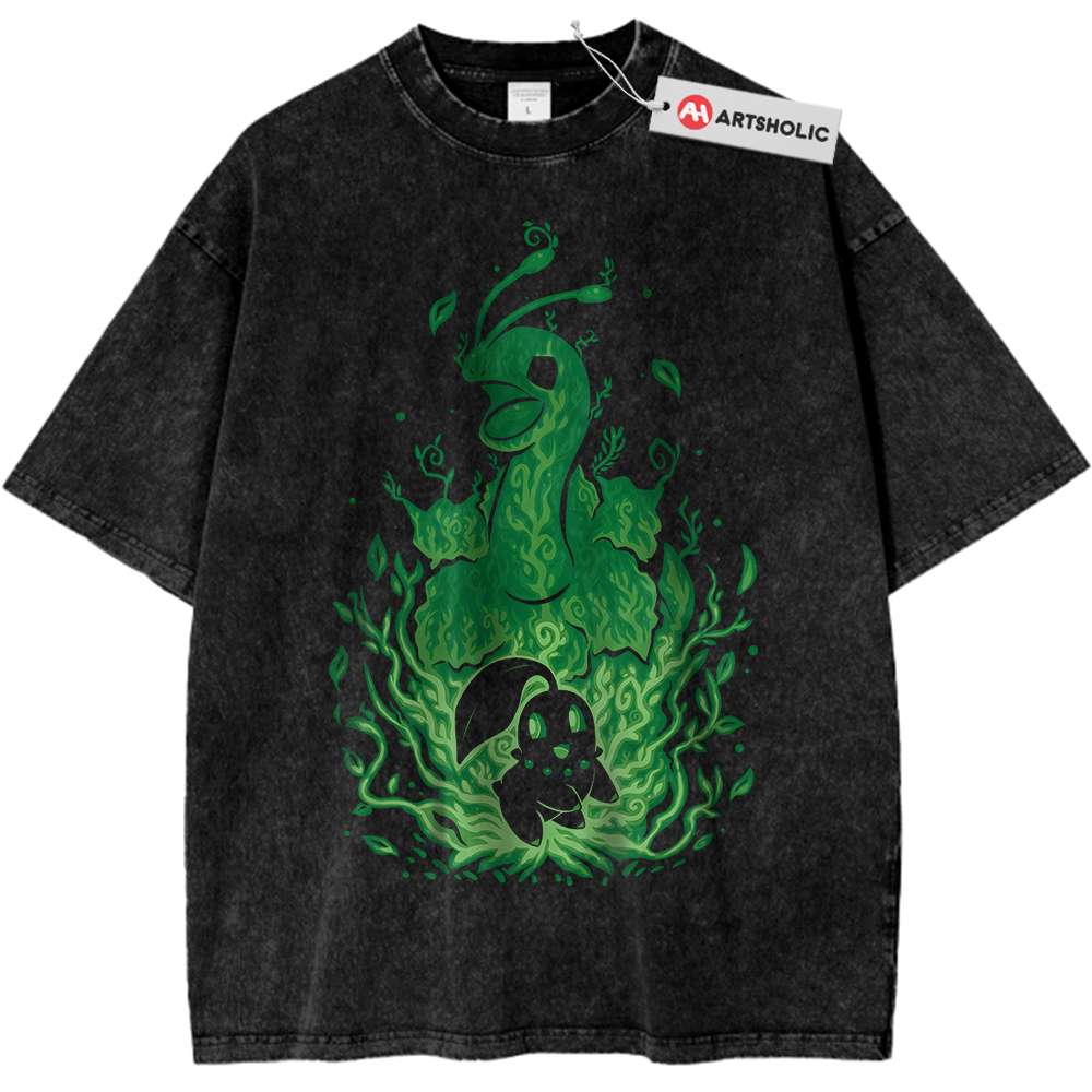 Chikorita Shirt, Meganium Shirt, Pokemon Shirt, PKM Shirt, Anime Shirt, Vintage Tee