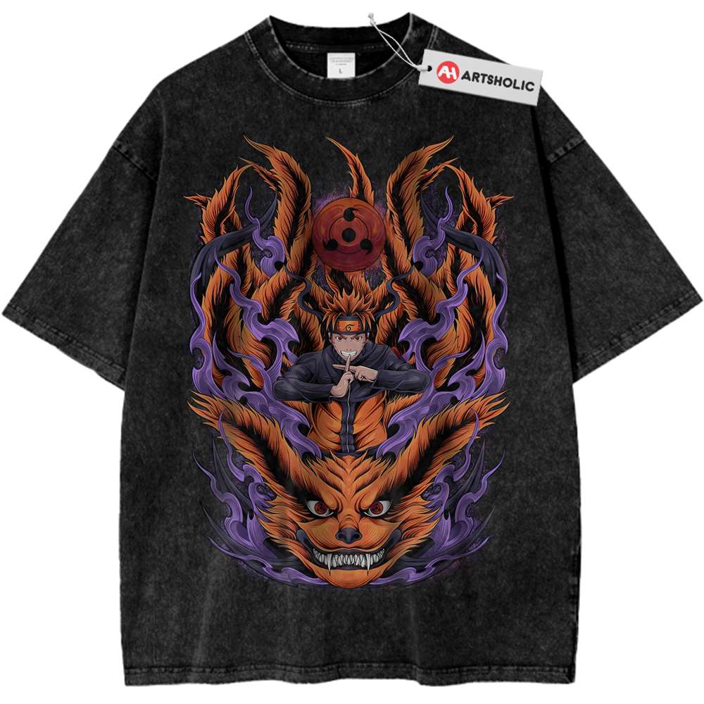 Kurama vs Naruto Uzumaki Shirt, Anime Shirt, Vintage T-Shirt