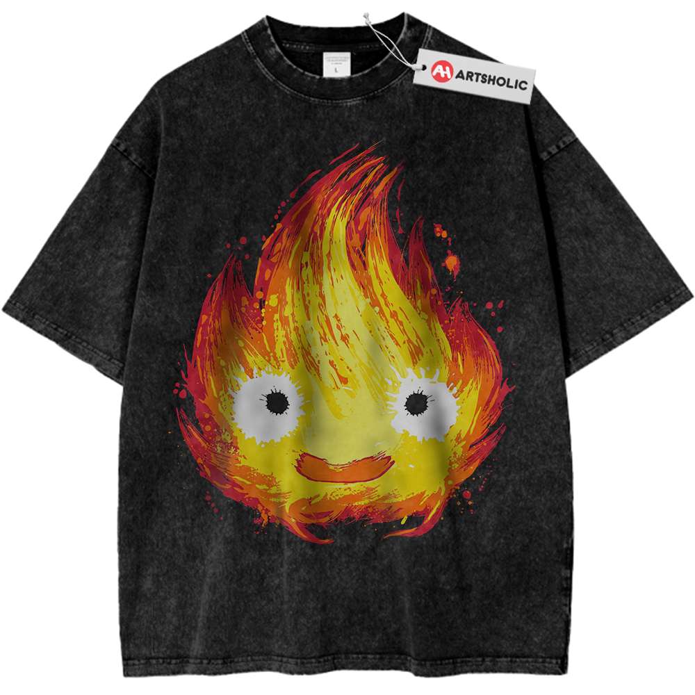 Calcifer Shirt, Howl’s Moving Castle Shirt, Studio Ghibli Shirt, Anime Shirt, Vintage T-Shirt