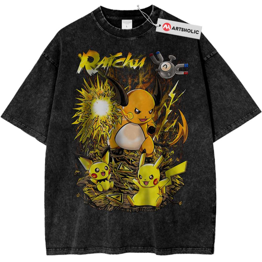 Pikachu Shirt, Raichu Shirt, Pokemon Shirt, Anime Shirt, Vintage Tee