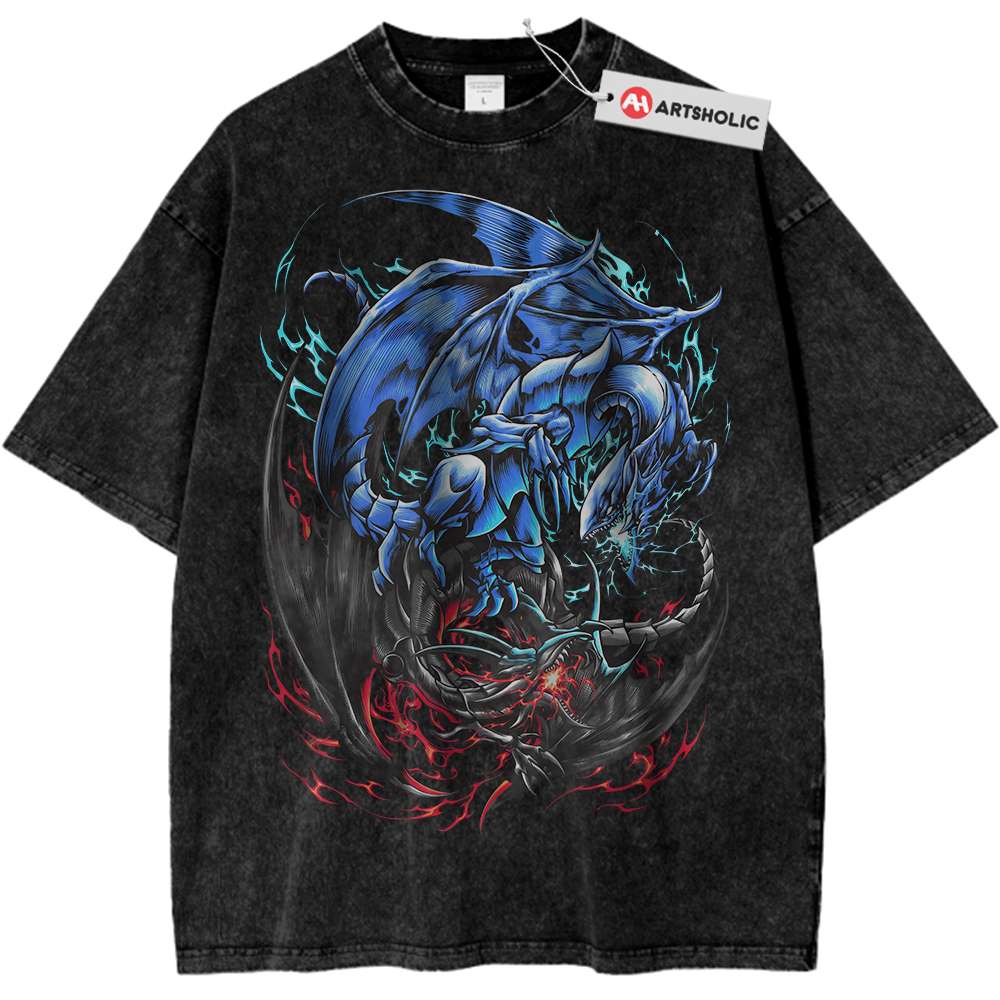 Blue-Eyes White Dragon vs Red-Eyes Black Dragon Shirt, Yugioh Shirt, Anime Shirt, Vintage T-Shirt