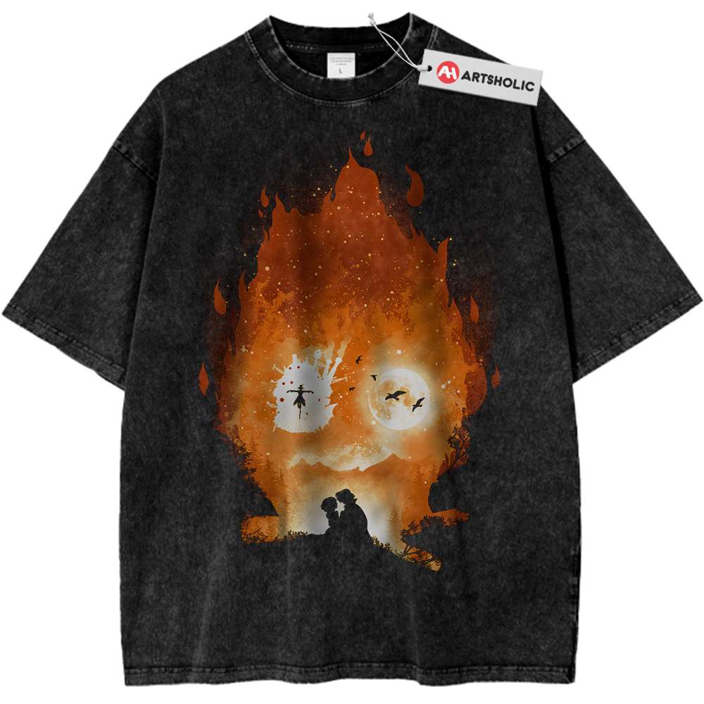 Calcifer Shirt, Howl’s Moving Castle Shirt, Studio Ghibli Shirt, Anime Shirt, Vintage T-Shirt
