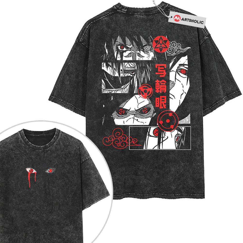 Uchiha Clan Shirt, Naruto Shirt, Anime Shirt, Vintage T-Shirt 2-Sided