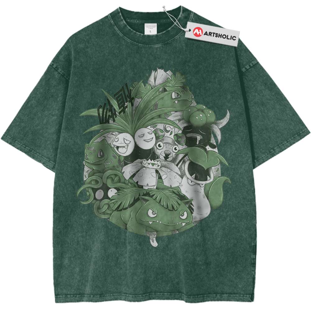 Grass Class Pokemon Shirt, PKM Shirt, Anime Shirt, Vintage T-Shirt