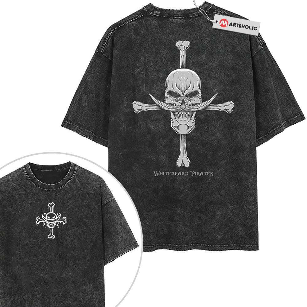 Whitebeard Pirates Shirt, One Piece Shirt, Anime Shirt, Vintage T-Shirt 2-Sided