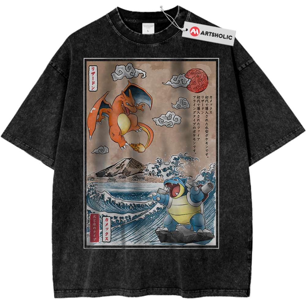 Charizard vs Blastoise Shirt, Pokemon Shirt, Anime Shirt, Vintage T-Shirt