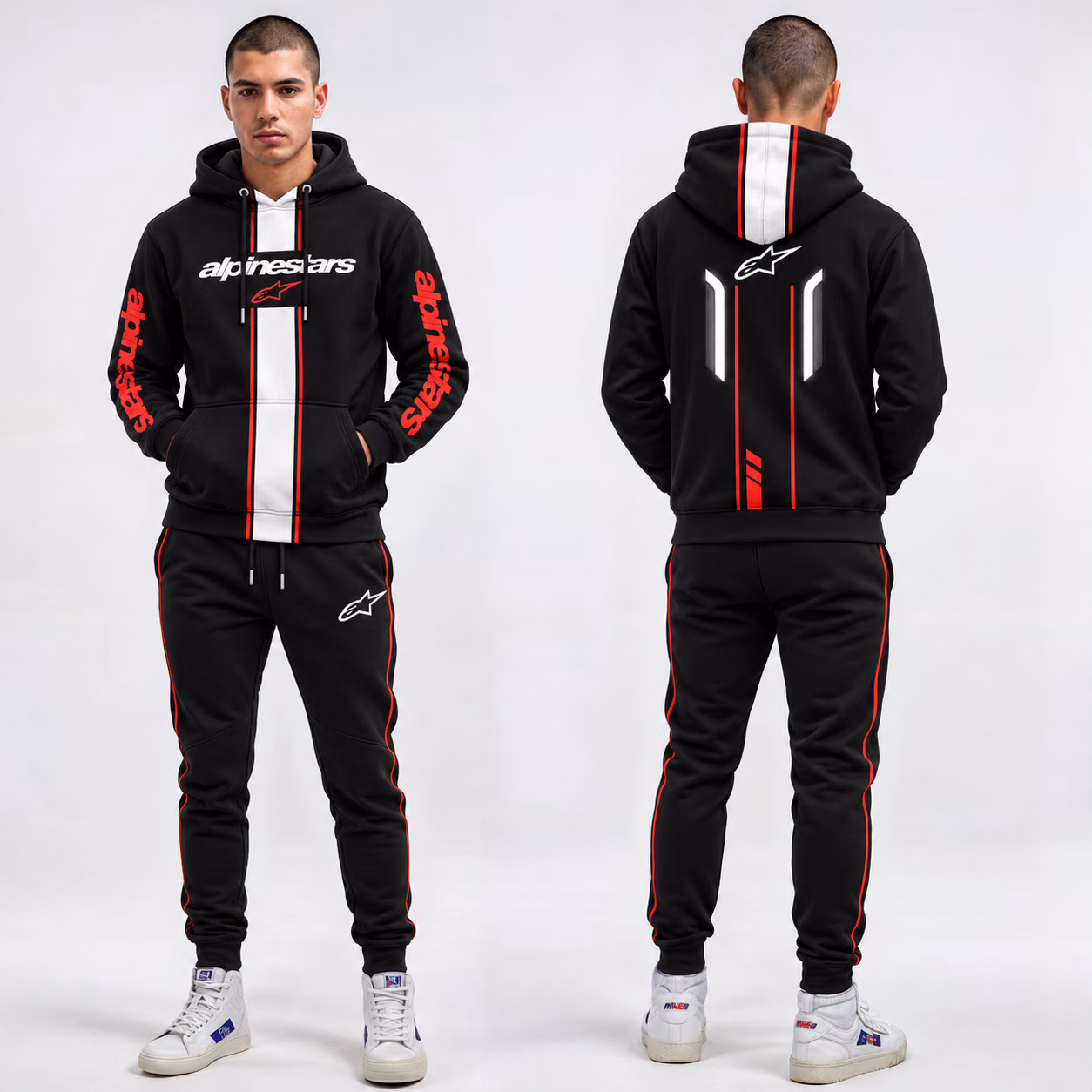 A-Star Black Red Motorsport Edition Custom Racing Tracksuit