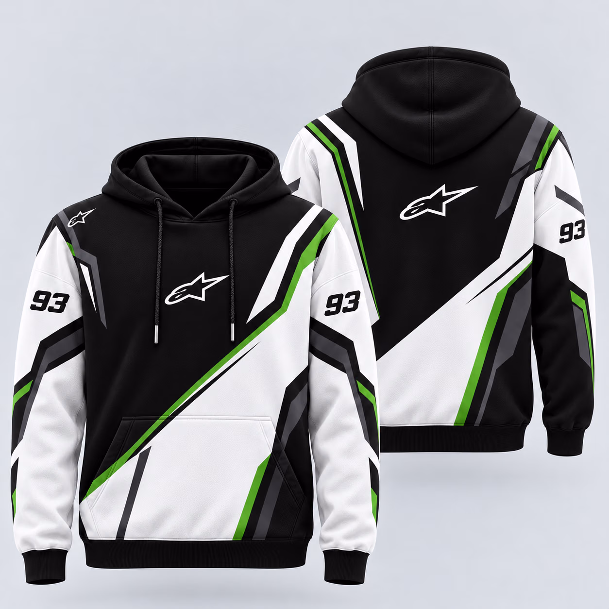 Alternative view of A-Star Black White Green Motorsport Inspired Custom Racing Tracksuit