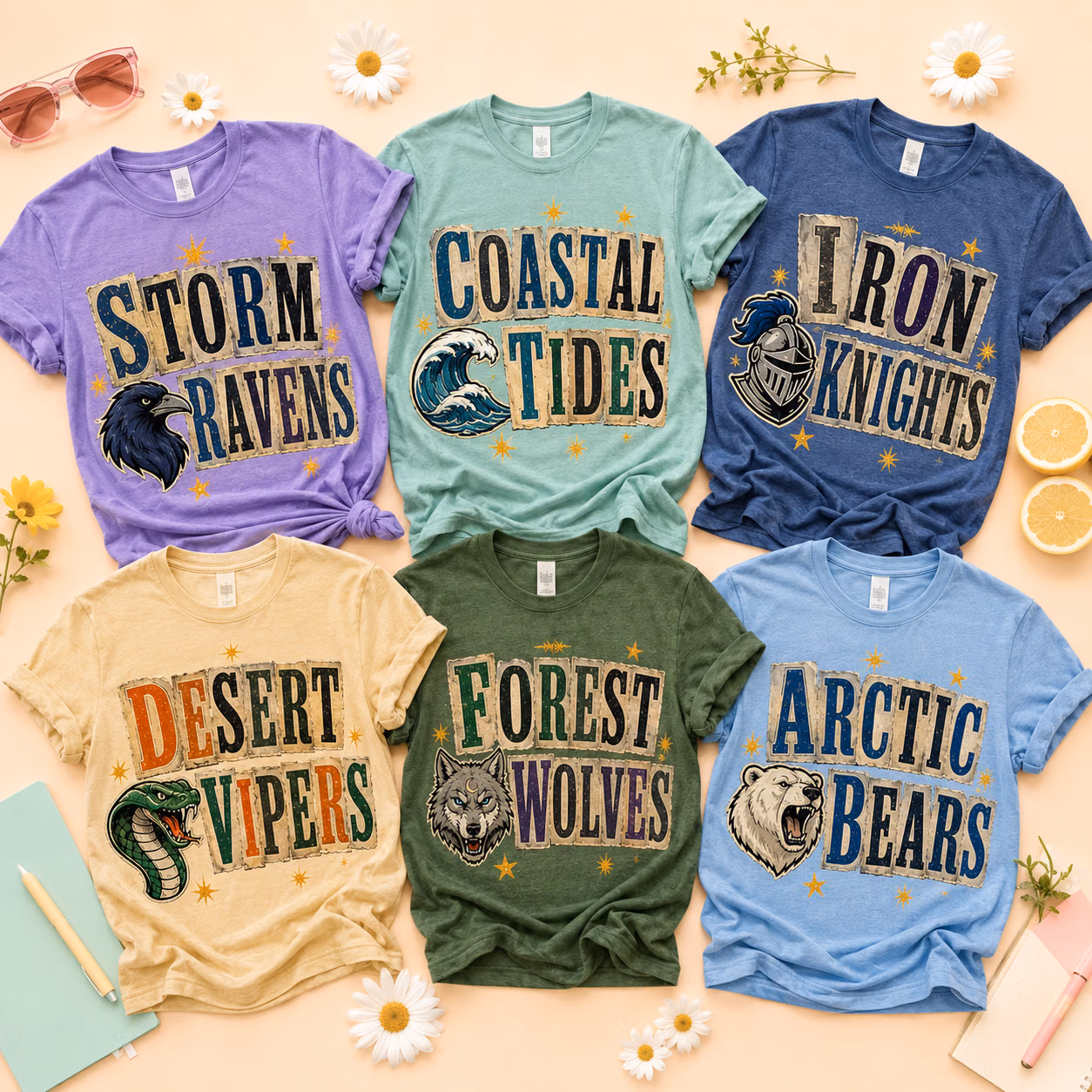 Custom College T-Shirt - Retro Mascot Graphic School Spirit Shirt