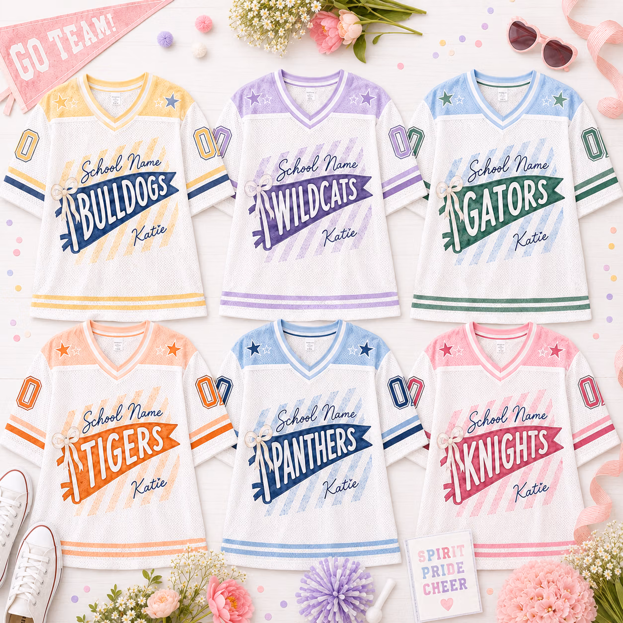Custom Football Game Day Jersey – Personalized School Spirit Team Mascot Shirt