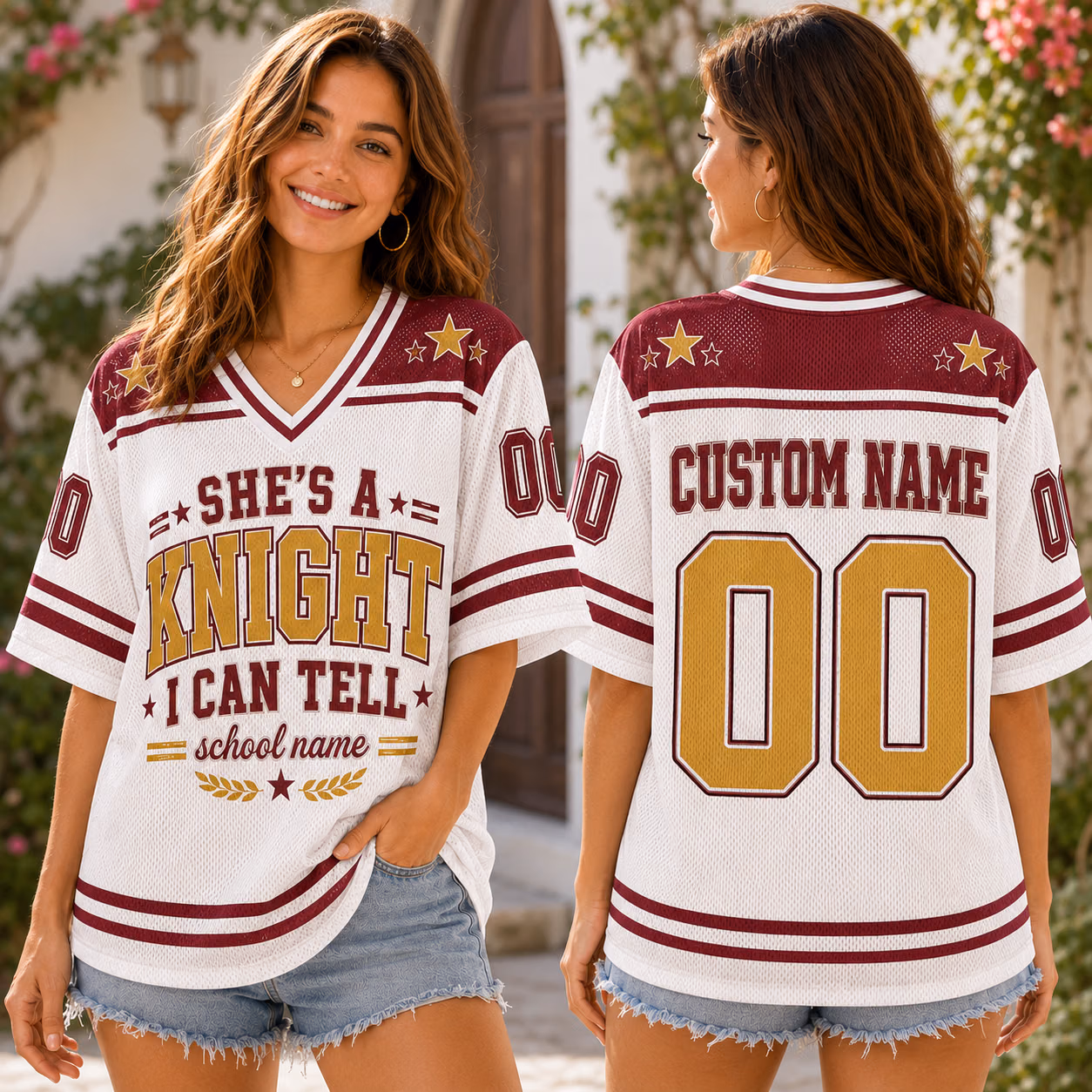 Custom College Football Jersey - Personalized She's A Mascot School Spirit Shirt 11 Custom College Football Jersey - Personalized She's A Mascot School Spirit Shirt - Image 11