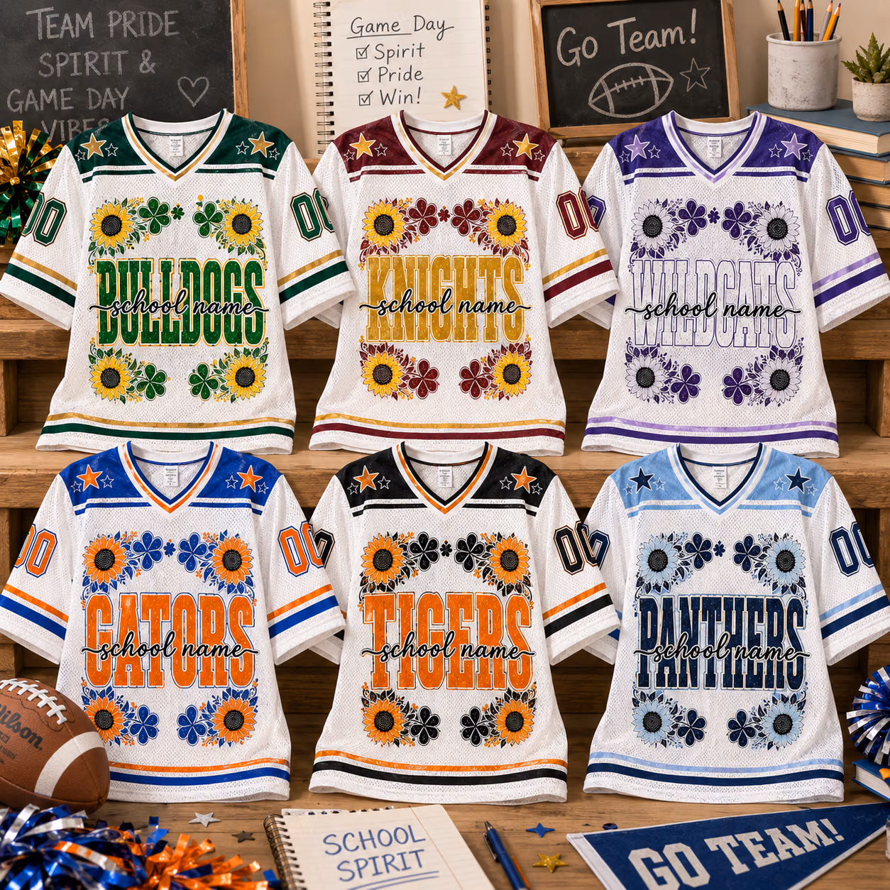 Custom College Football Jersey - Personalized Sunflower Mascot Shirt