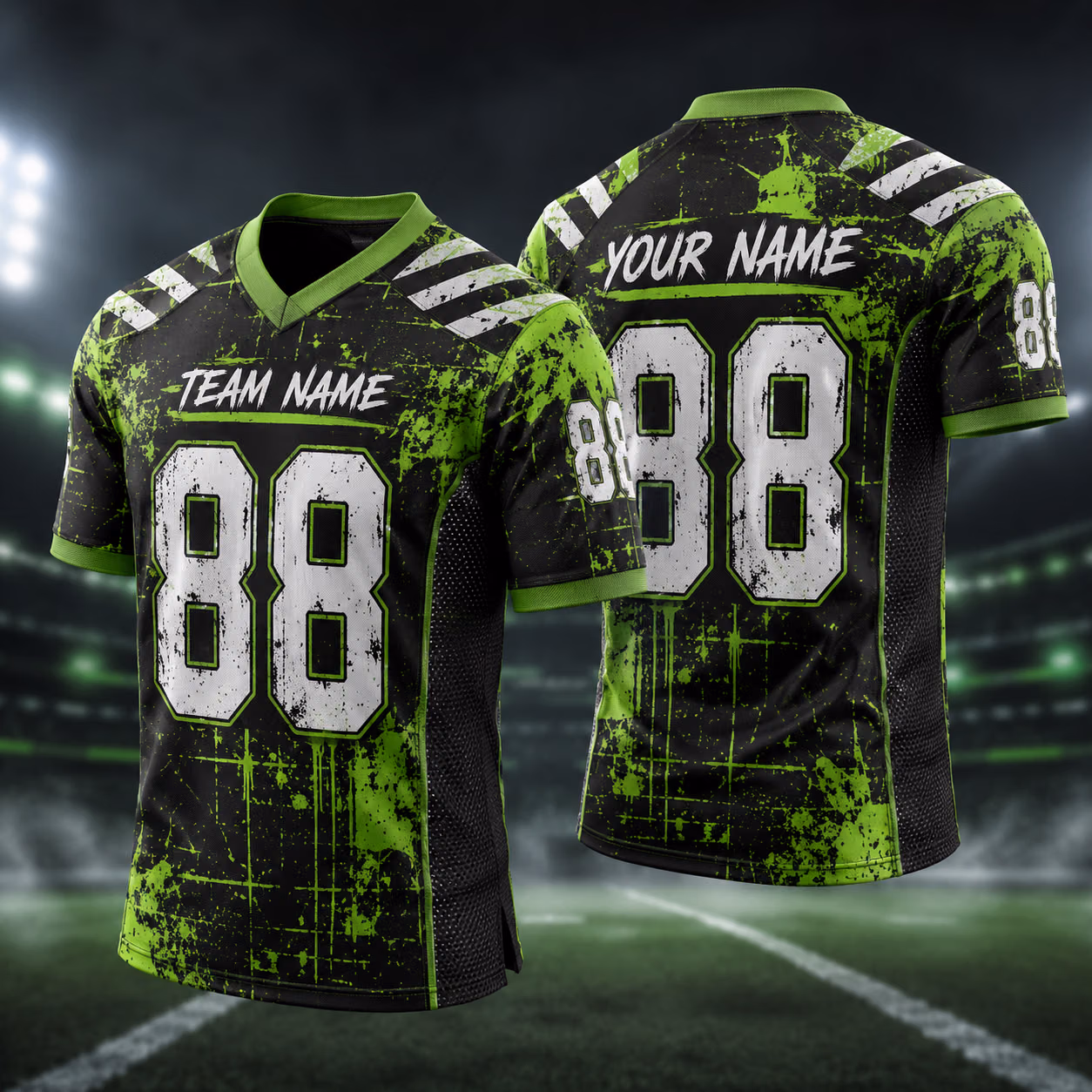 Custom Football Team Jersey -  Distressed Grunge Gift for Sports Fans