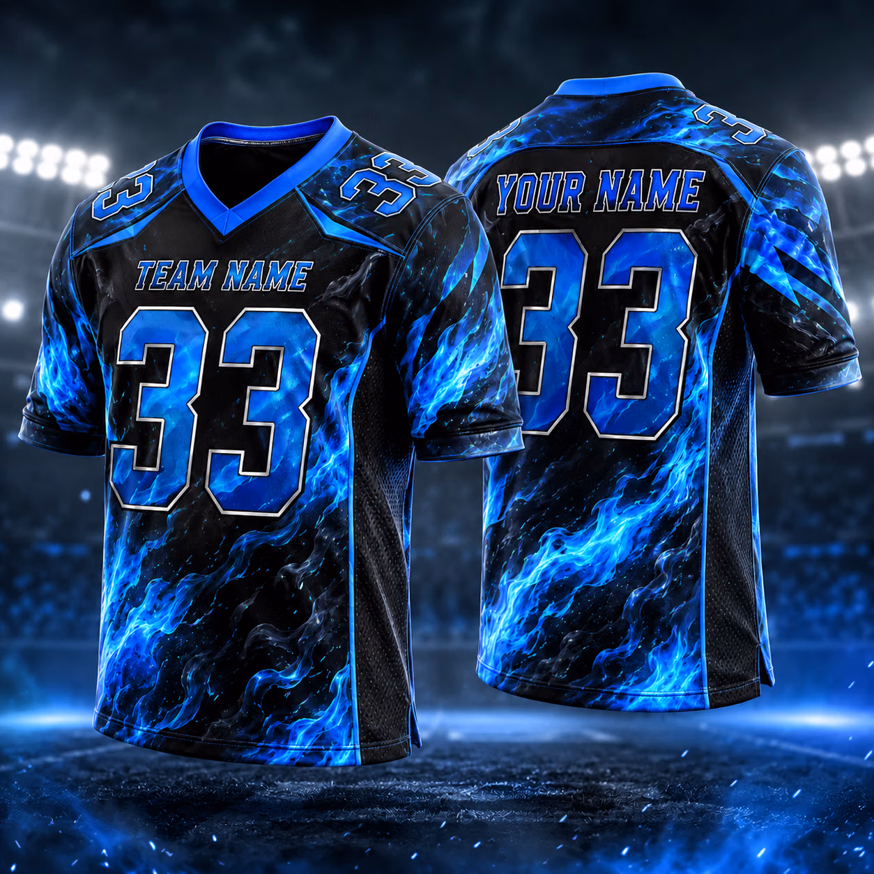 Custom Football Team Jersey - Bold Flame Graphic Game Day Outfit 5 Custom Football Team Jersey - Bold Flame Graphic Game Day Outfit - Image 5