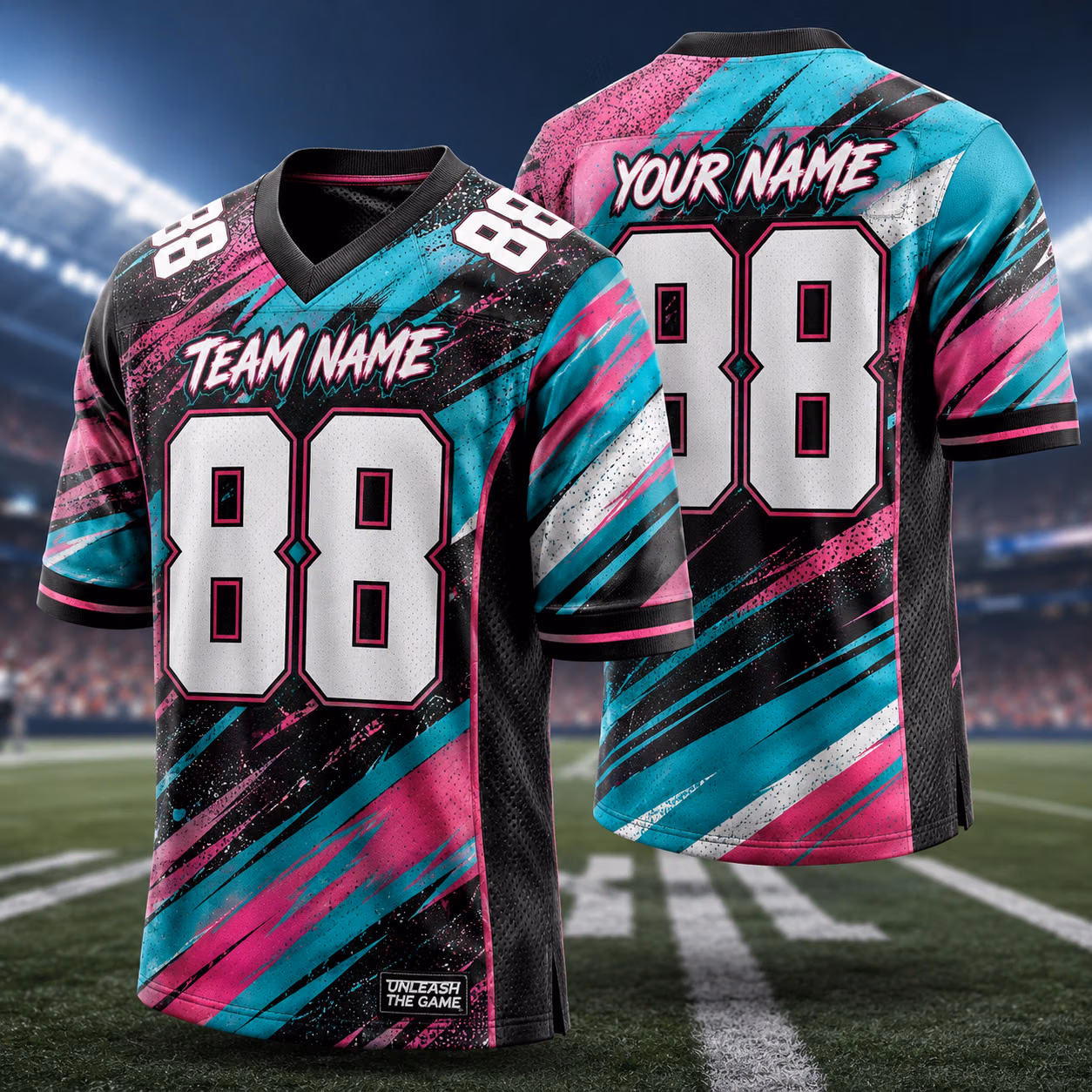 Cool Custom Football Jersey - Bold Graffiti Graffiti Game Day Shirt