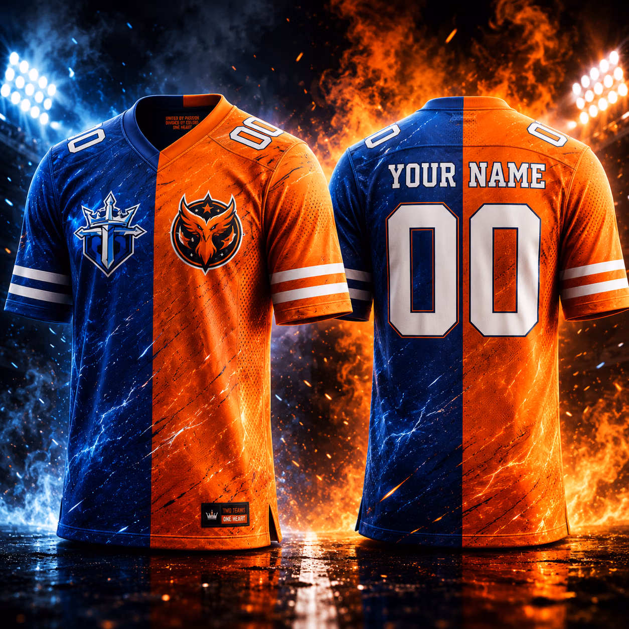 Cool Custom Football Jersey - Trendy Half and Half Game Day Outfit
