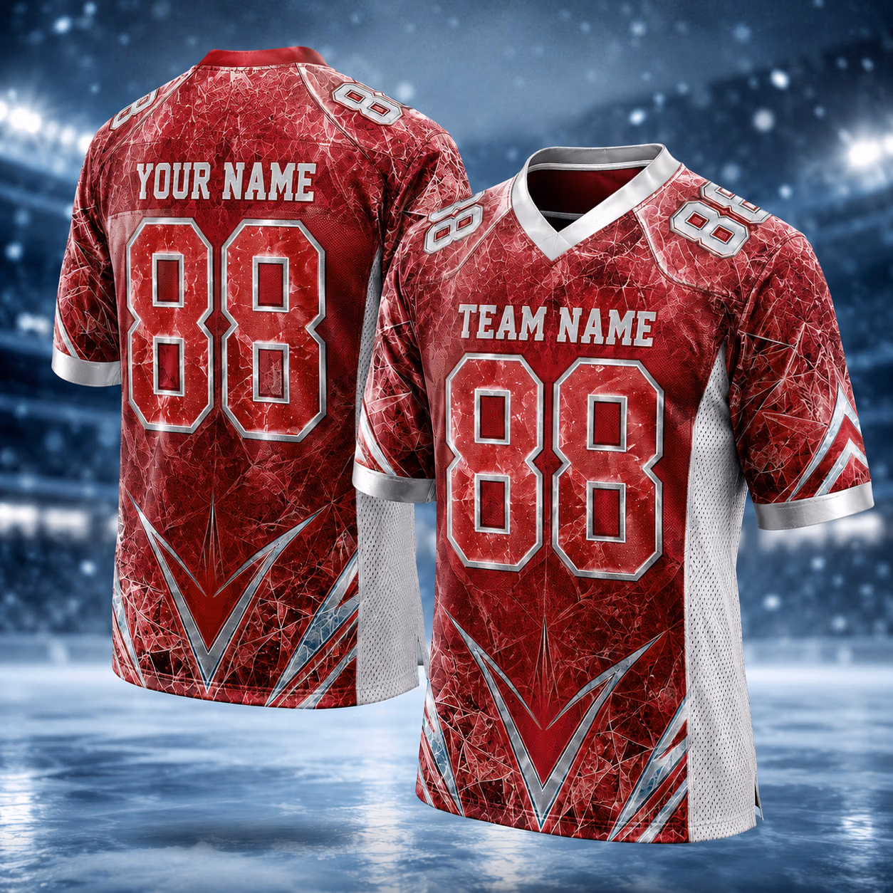Custom Football Jersey - Ice Crack Game Day Shirt
