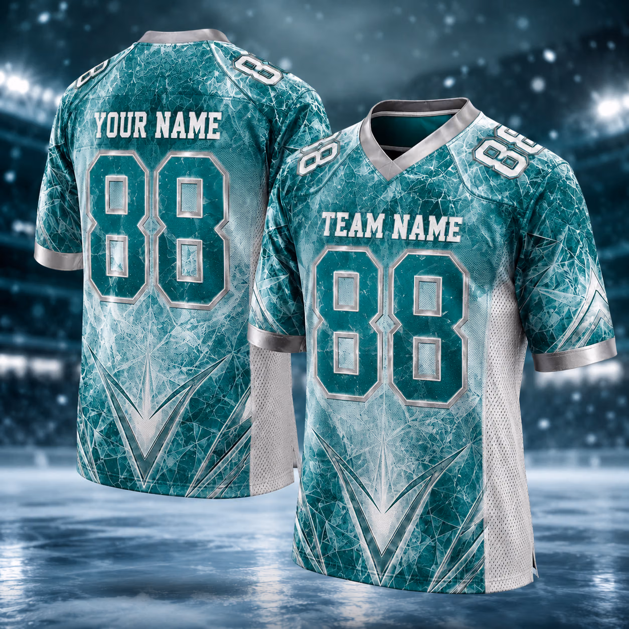 Custom Football Jersey, Personalized Ice Crack Game Day Shirt