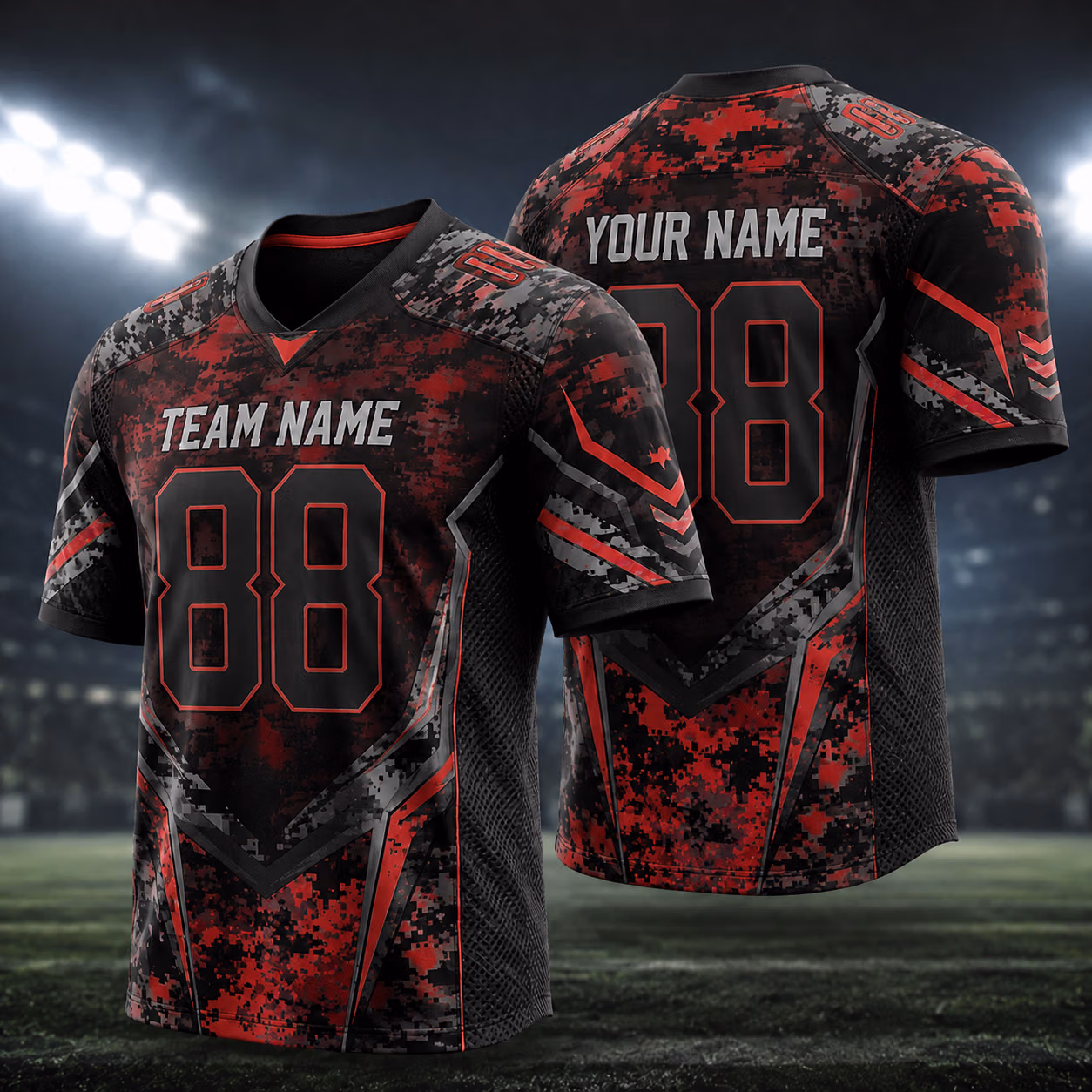 Custom Digital Camo Football Jersey Collection- Personalized Game Day Outfit 4 Custom Digital Camo Football Jersey Collection- Personalized Game Day Outfit - Image 4