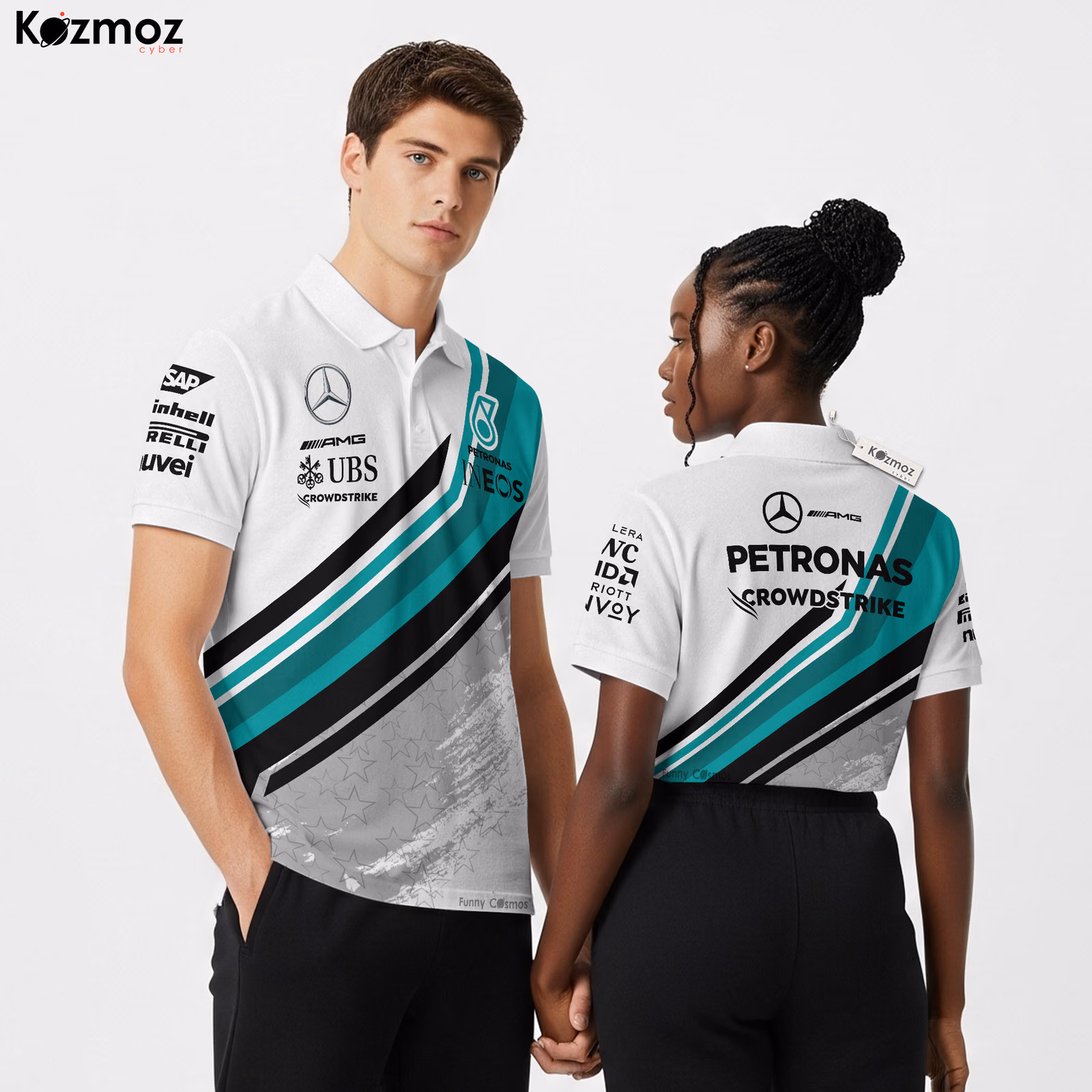 AMG Petronas 2025 Racing Polo Shirt Themed Polo Team