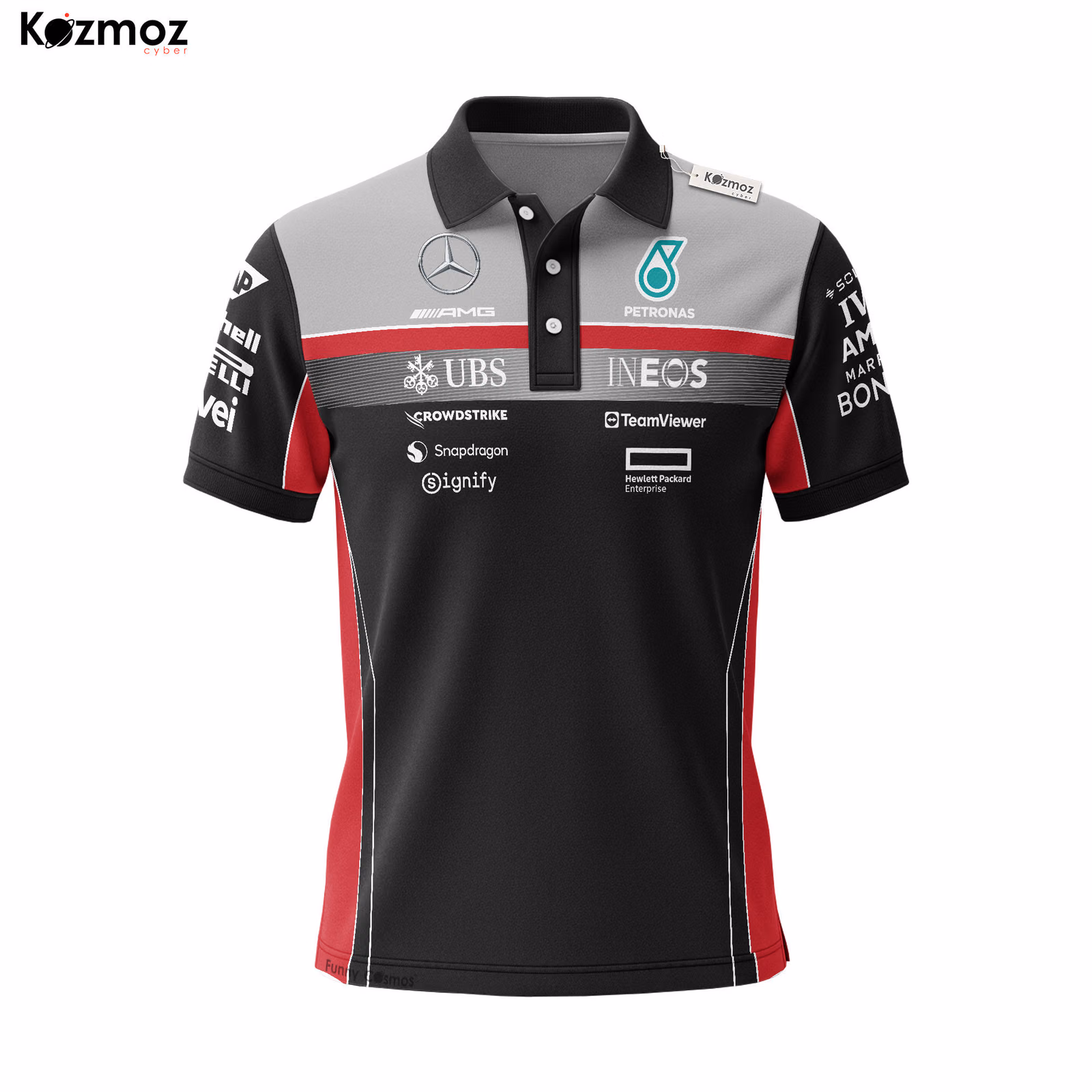 Alternative view of AMG Petronas Racing Shirt Polo - Motorsport Fans Gear Tee