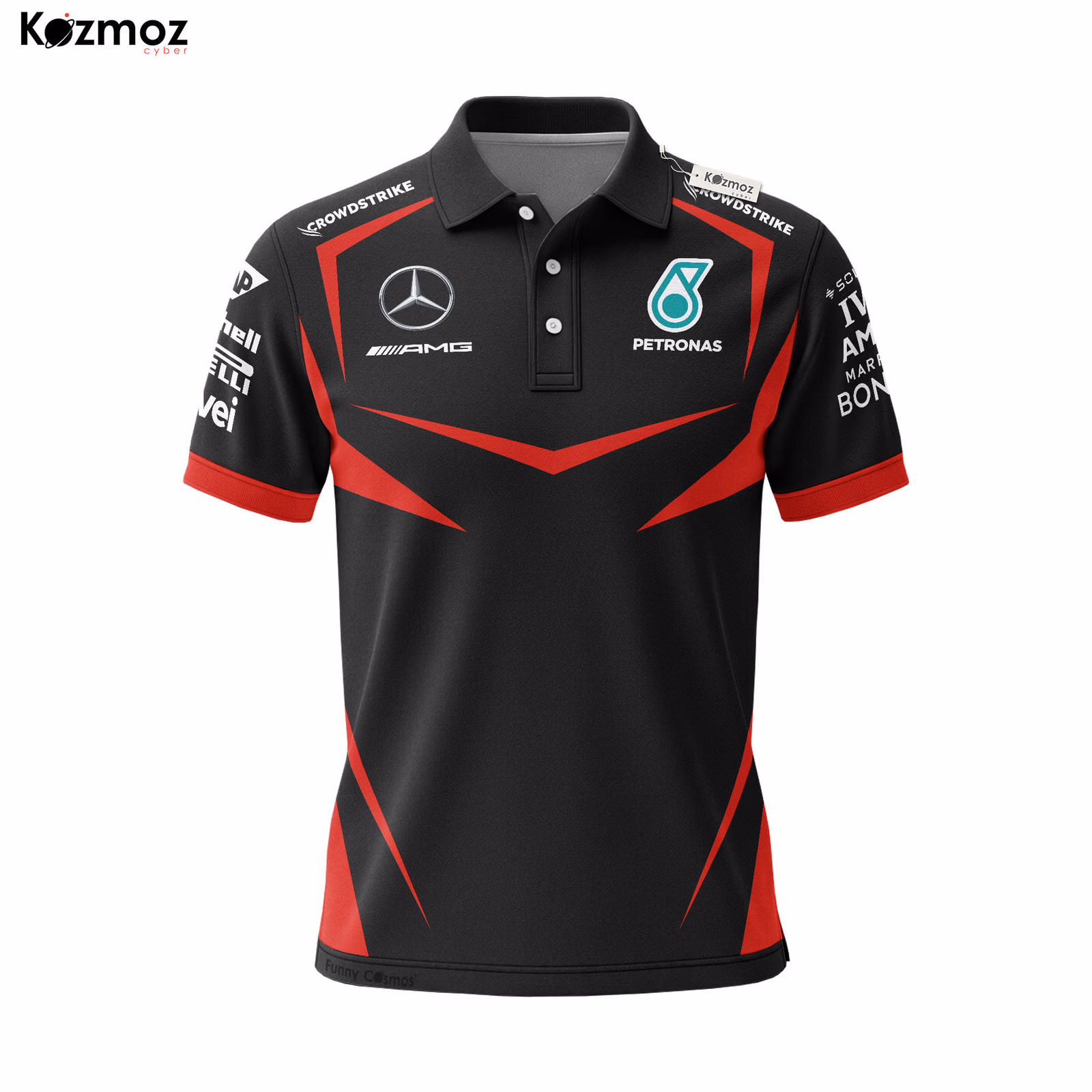 Alternative view of AMG Petronas Polo Shirt - Black Red Speedstrike Bold Fanwear Drop