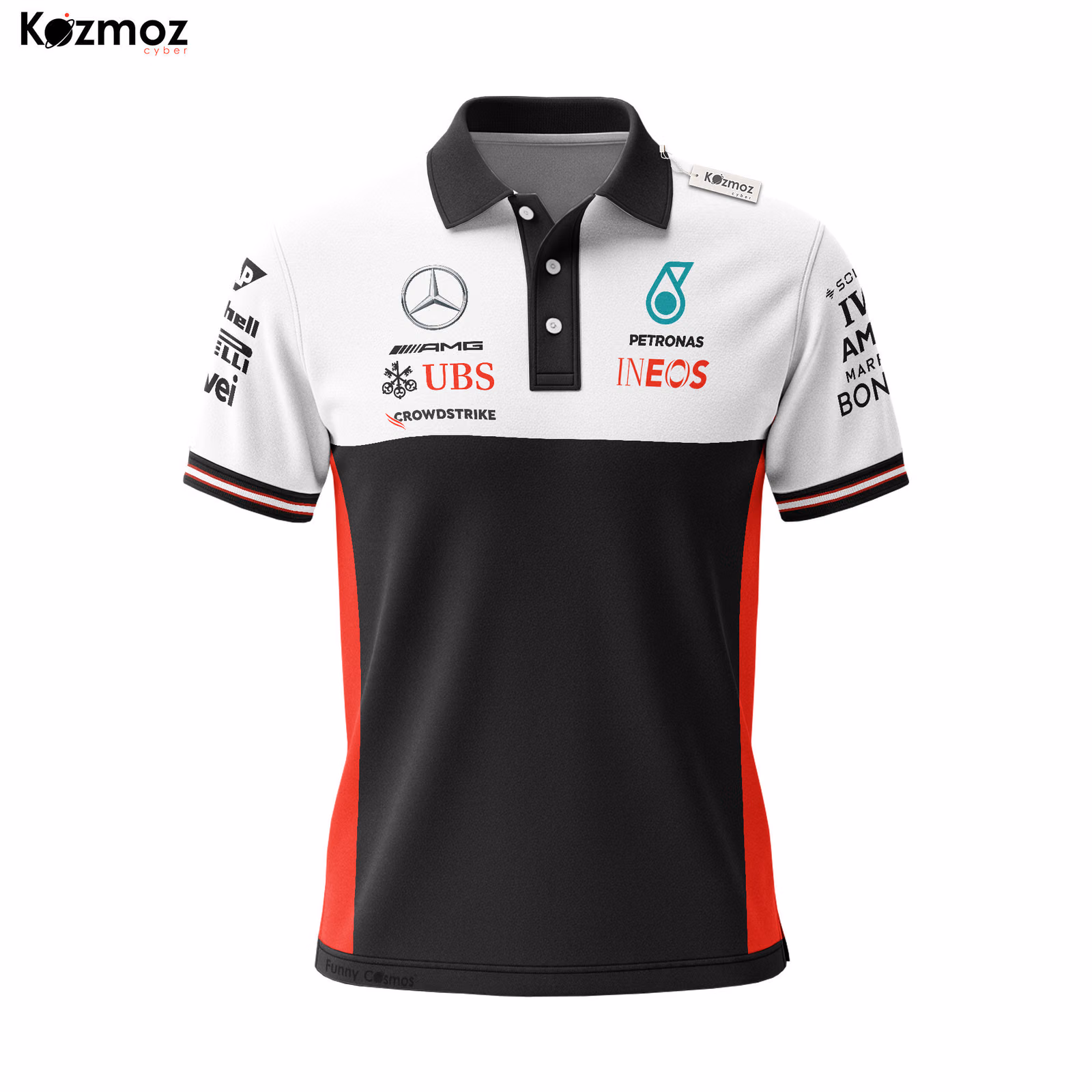 Alternative view of AMG Petronas Polo Shirt - Teamwear White Red Look Fanwear