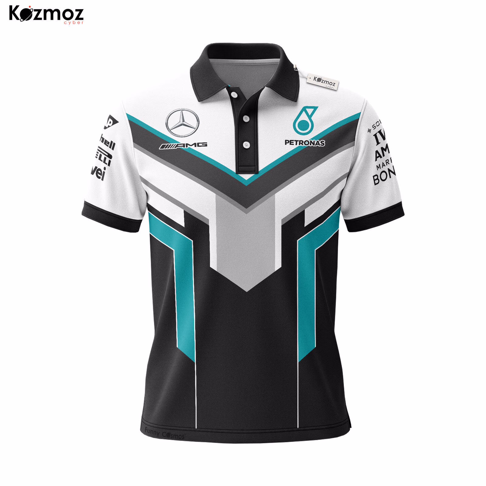 Alternative view of AMG Petronas Polo Shirt - White Chevron Edition Racing Teamwear