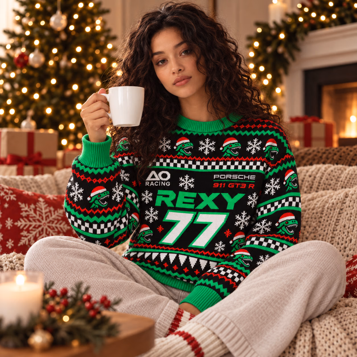 Alternative view of Ao Racing Rexy 77 Custom Racing Ugly Christmas Sweater