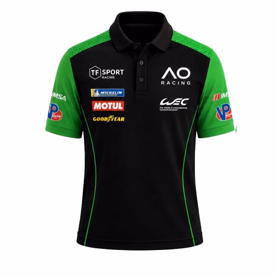 Alternative view of AO Racing "Rexy" Spike 77 Porsch 911 GT3 R Fan Inspired Polo Shirt